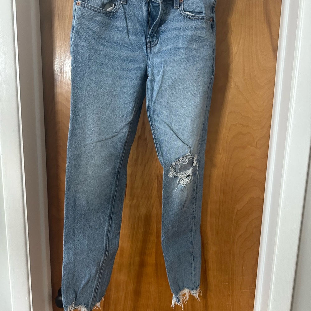 Distressed Blue Jeans